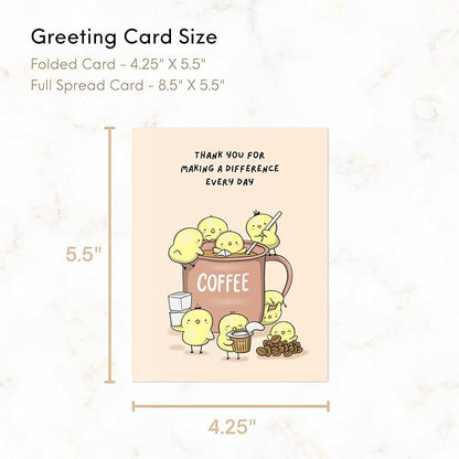 Coffee Thank You Card Teacher Appreciation, Educator, Day Care, Preschool, Elementary High School, Appreciation Card for Mom, Dad, Nurse, Doctor, Guests (Thank you For Making a Difference Every Day (coffee))