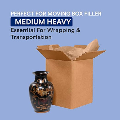 BOX USA Moving Paper Rolls Kraft, 12" x 1200' 1-Pack | Recycled Paper Roll for Packing, Shipping and Storage
