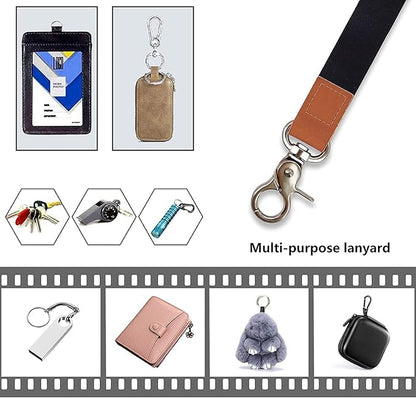 Lanyard, Long Neck Lanyard Key Lanyard, Id Badge Lanyard for Women and Men, Cute Cool Lanyard Strap for Car Keys, Card Holder, Whistle, Keychain, Wallet(Khaki)