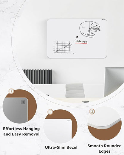 Deli Magnetic Dry Erase White Board, 35 x24 Inches, Silver Frame