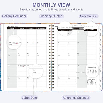 2026 Planner, Weekly and Monthly Academic Planner Calendar (JAN.2026 - DEC.2026), Planning Agenda Book, for Office Desk Accessories and School Supplies, A5(6.3" x 8.5")