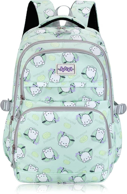 Roffatide Anime Pochacco All Over Print Large Capacity Casual Backpack Laptop Backpack Travel Hiking Rucksack Bike Backpack Blue