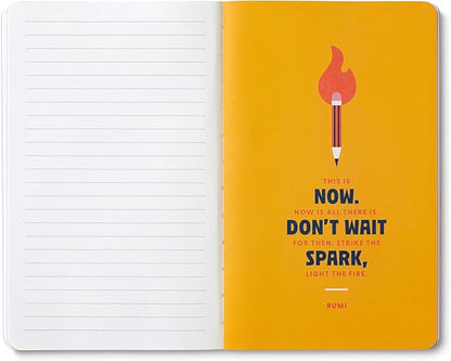 Compendium Softcover Journal – Remember, Ideas Become Things. – A Write Now Journal with 128 Lined Pages, 5″W x 8″H