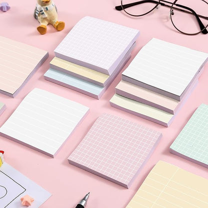 Post it Notes 3x3 Cute and Aesthetic Sticky Notes Planner Notepad - 450 Sheets - Desk Accessories for School, Office, and Home - Ideal Gifts for Teachers, Women, and Coworkers (Minimalist)