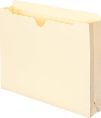 Smead File Jacket, Reinforced Straight-Cut Tab, 2" Expansion, Letter Size, Manila, 100 per Box (75565)