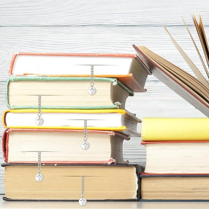 5 Pcs Christian Gifts for Women Metal Religious Bible Verse Bookmark Gifts for Friend Inspirational Christian Bookmarks with Church Cross Chain Scripture Bookmarks for Men Bulk Gift(Silver)