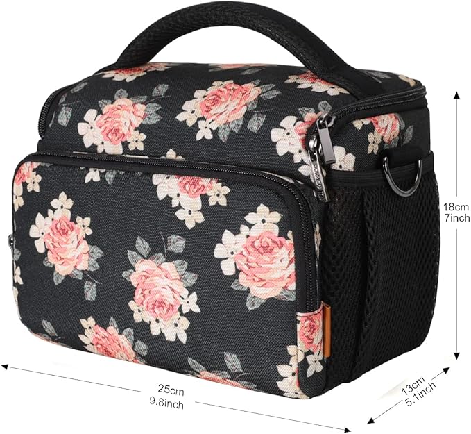 DOMISO Camera Bag Case Waterproof Anti-shock Shoulder Bag, Flower