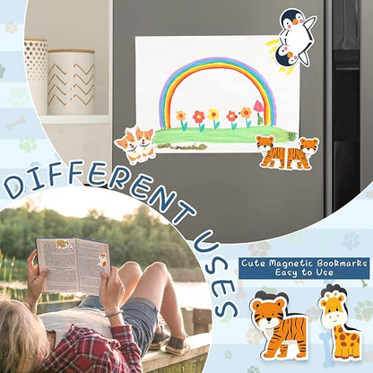 Magnetic Bookmarks, 10 PCS Bookmark Cute Animal Book Markers for Kids, Bookmarks Bulk for Students, Teens, Book Lovers, Classroom Gifts, School Prize, Reading Present