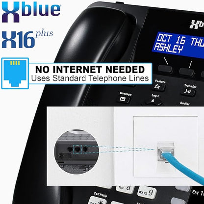 XBLUE X16 Plus Small Business Phone System Bundle with (4) XD10 Digital Phones - Capacity is (6) Outside Line & (16) Digital Phones - Includes Auto Attendant, Voicemail, Caller ID, Paging & Intercom