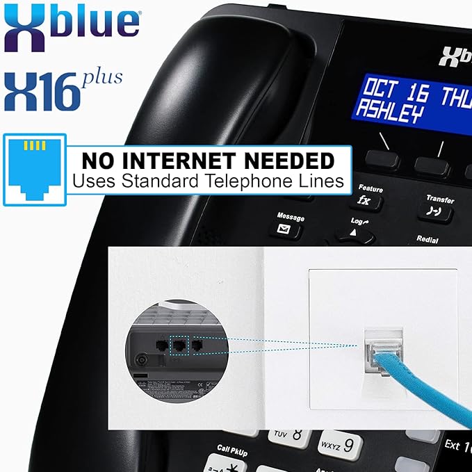 XBLUE X16 Plus Small Business Phone System Bundle with (10) XD10 Digital Phones - Capacity is (6) Outside Line & (16) Digital Phones - Includes Auto Attendant, Voicemail, Caller ID, Paging & Intercom