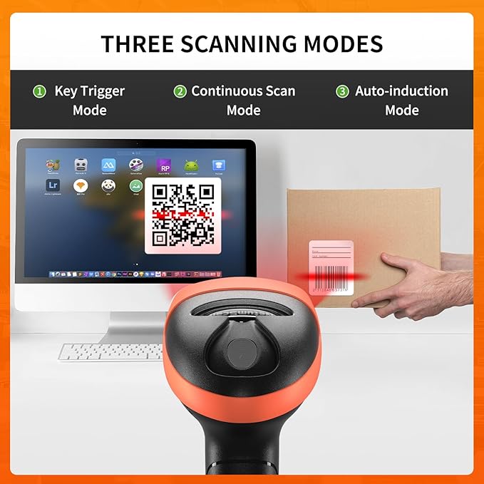 Handheld USB Barcode Scanner Reader for Computers, NetumScan Handheld Wired Automatic 1D 2D Image QR Bar Code Scanners for Mobile Payment, Store, Supermarket, Warehouse