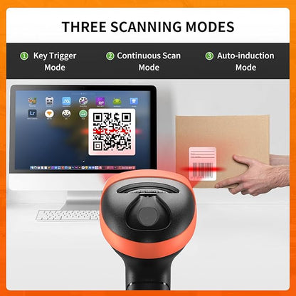 Handheld USB Barcode Scanner Reader for Computers, NetumScan Handheld Wired Automatic 1D 2D Image QR Bar Code Scanners for Mobile Payment, Store, Supermarket, Warehouse