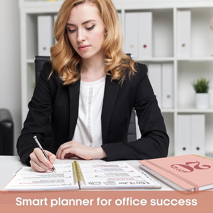 2026 Planner, Weekly and Monthly Calender Planner, Jan 2026 to Dec 2026, Hardcover 2026 Calendar Planner Book with Tabs & Inner Pocket, Office Home School Supplies for Women & Men - A4 (8.5" x 11"), Pink