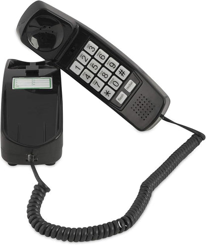 iSoHo Big Button Corded Phone for Seniors – Easy-to-Use Landline with Lighted Keypad, Ergonomic Handset & No Power Needed – Retro Home Phone for Elderly, Visually Impaired & Hard of Hearing, Black