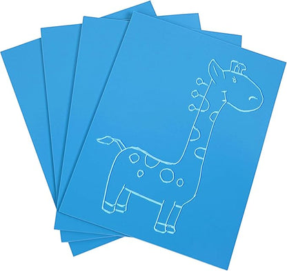 Falling in Art Soft Linoleum Carving Block, 9 Inches by 12 Inches, Blue, 4-Pack