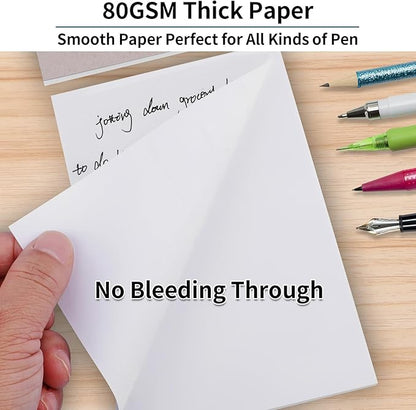 Note Pads 3x5 In, 8 Pack Blank Notepad, White Scratch Pads for Writing, 50 Sheets Per Memo Pad for Jotting Down Quick Notes, Pads of Paper for Grocery and Shopping Lists, Small Server Notebook