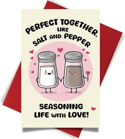 Cheerin Anniversary Cards for Him and Her - Sweet Romantic Greeting Card with Envelope - Birthday Cards for Husband Wife Girlfriend or Boyfriend