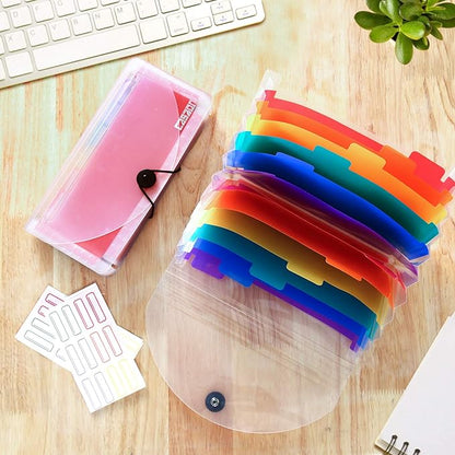 2 Pack 13-Pockets Expanding Accordion File Folder Mini Organizer Wallet for Storage Invoice/Receipt/Cards/Coupon/Tickets
