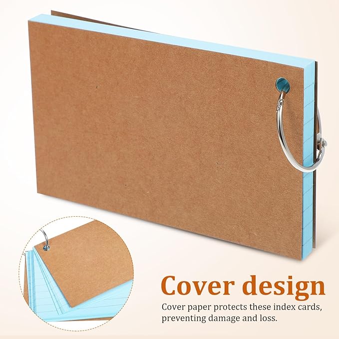 150 Pcs Colored Index Cards: 3 x 5 Ruled Index Cards with Ring,Heavy Colored Note Cards Punched Lined Flashcards for School Learning Game Card