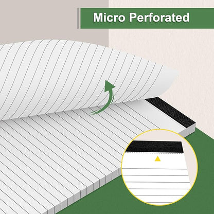 12 Pack Note Pads 5 x 8 Inch 80gsm Quality Small Notepad College Ruled Legal Pads, White Lined Double Sided Printing Writing Pads, 30 Sheets/Pad, Perforated Paper for Note-Taking, Grocery List