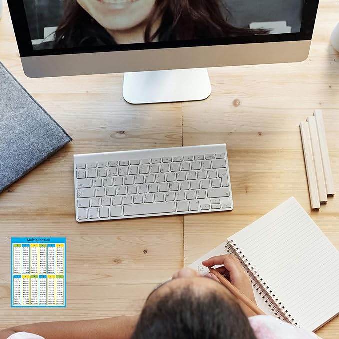 Wisdompro 40 Pack Multiplication Chart Stickers for Kids, Elementary, Middle School Classroom - 4 x 5 inches