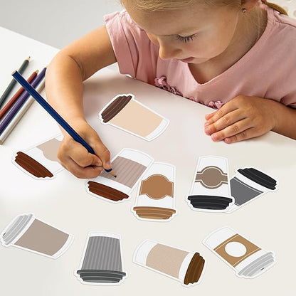 30 Pack Coffee Cup Sticky Notes, Total 600 Sheets, Funny Self Sticky Notepads Memo Pads for Coffee Lover Office School Student Kids Gift Class Reward Birthday Party Favors Goodies Bag Fillers