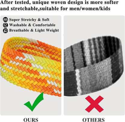 Fishent Stretchy Wristlet Keychain,Braided Cute Wrist Lanyards for Keys, Key Chain Holder for Women Men, Wrist Strap Keychain for Car Keys Phone Camera Wallet ID Badges Card (Gradient Orange)