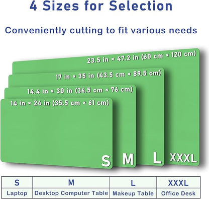 Boutilon Leather Desk Pad 30" x14",Non-Slip Mouse Pad,Office Desk Mat,Waterprooft PU Leather Desk Blotter,Desk Pad Protector,Desk Writing Pad for Home Office Decor (M-Light Green)