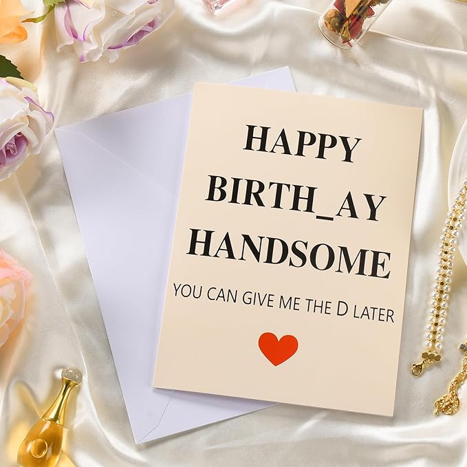 Funny Birthday Card for Men, Sweet Birthday Cards for Husband, Romantic Happy Birthday Card for Boyfriend, Sweetheart Birthday Greeting Love Card Gifts for Him