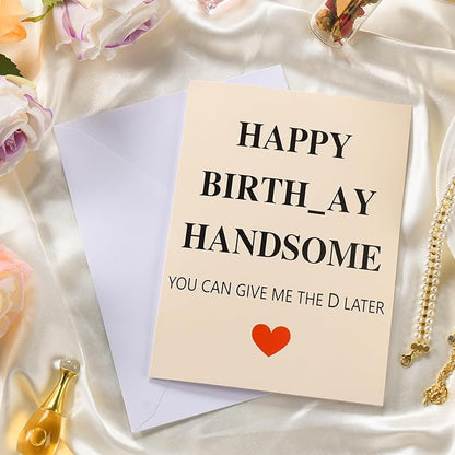 Funny Birthday Card for Men, Sweet Birthday Cards for Husband, Romantic Happy Birthday Card for Boyfriend, Sweetheart Birthday Greeting Love Card Gifts for Him