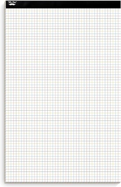 Mr. Pen- Graph Paper, 22 Sheets, 17"x11", 4x4 (4 Squares Per Inch), Colored Lined, graphing paper, grid paper, graph paper pad, 1/4 graph paper 1/4 inch grid, drafting paper, large graph paper