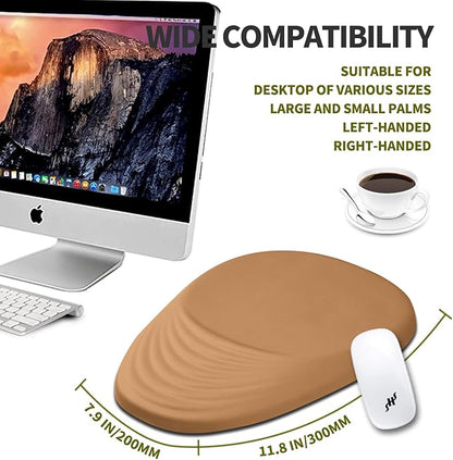 Hokafenle Ergonomic Mouse Pad Wrist Support, Terraced Slope Carpal Tunnel Wrist Pad for Mouse with Unibody Memory Foam, Wrist Rest Pain Relief Mousepad (Sandy Brown, 11.8x7.9 in)