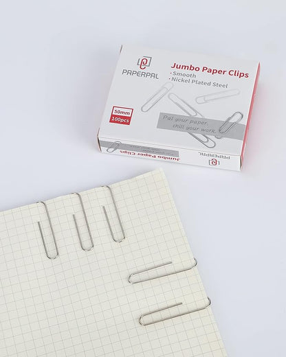 PAPERPAL Jumbo Paper Clips Smooth, 300 Large Paperclips (3 Boxes of 100 Each), Paperclips for Office School & Personal Use, Daily DIY, 2" Silver Paper Clips Jumbo Size