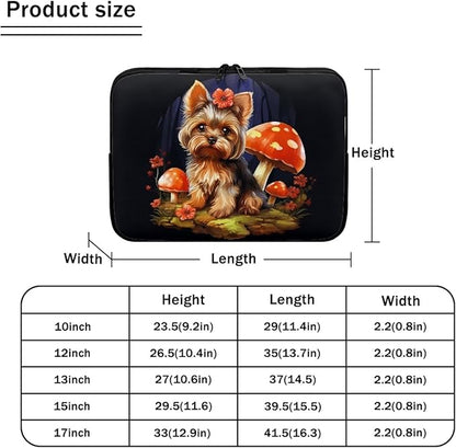 Cute Dog Laptop Sleeve Case for Women Men Mushroom Laptop Protector Durable Computer Sleeve 12 inch Suitable Gifts for Girls Boys Tablet Bag Laptop Accessories Black