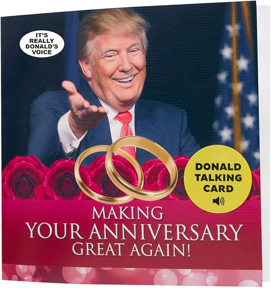 OUR FRIENDLY FOREST Talking Trump Anniversary Card - Authentic Voice Recording - Personal Anniversary Message from Presidential Collection - Includes Envelope