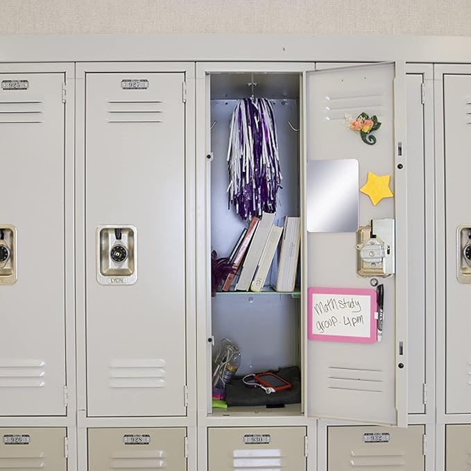 craftshou 2 Pieces Magnetic Locker Mirror Rectangular Locker Mirror Locker Magnetic Mirror for Home Office Cabinet School Locker Wall Mirror (4.3x4.3 Inch)