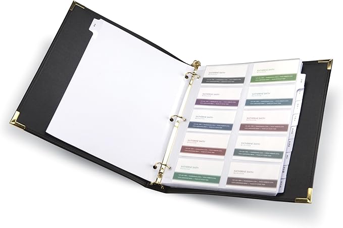 Samsill Classic Collection Business Card Ring Binder Round Ring - Black (81080)