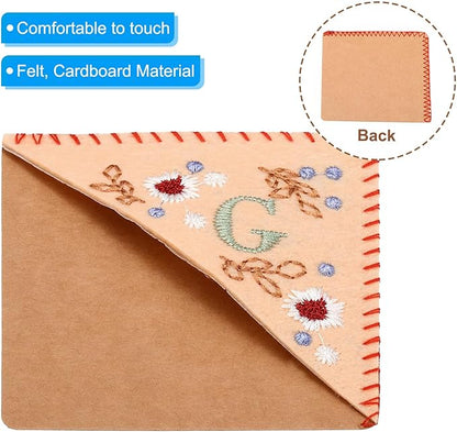PATIKIL Personalized Embroidered Corner Bookmark, Cute Flower Felt Stitched Triangle Book Mark Page Marker for Women Men Book Lovers Teachers, Pink, Letter G
