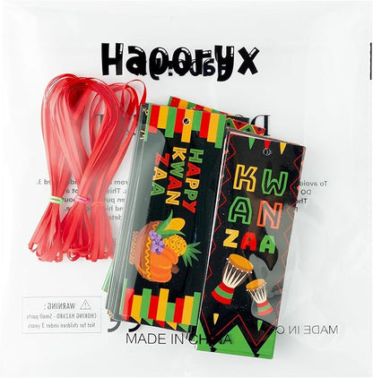 Haooryx African Kwanzaa DIY Bookmarks - 120Pcs Kwanzaa Bookmarks Happy Kwanzaa Bookmarks African Traditional Heritage Kwanzaa Festival Book Marks Kwanzaa Party Celebrates Classroom Inspirational