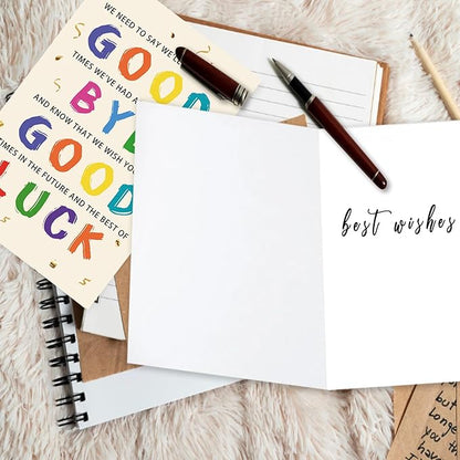 Asmallgf Cute Coworker Leaving Farewell Card, Good Luck Gifts for Coworker Boss, Great Goodbye Card for Women Men