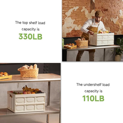 24" D x 30" W x 34" H Stainless Steel Table, NSF Stainless Steel Work Table for Prep with Adjustable Undershelf, for Commercial Kitchen, Restaurant, Laundry Room and Garage