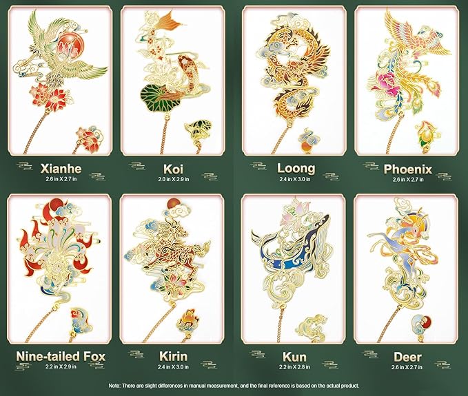 MOZART Gift Box Kunai Chinese Style Brass Bookmark Classical Mythological Characters Mountain and Sea Sutra Series Creative Cultural Copper Bookmark Metal Bookmarks