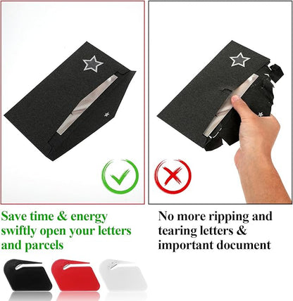 6 Pcs Letter Opener Envelope Slitter Plastic Mail Opener Blade with Safety Concealed Razor Blade Guiding Tip for Clear Cut Package Paper Cut Wrapping Office Home Business