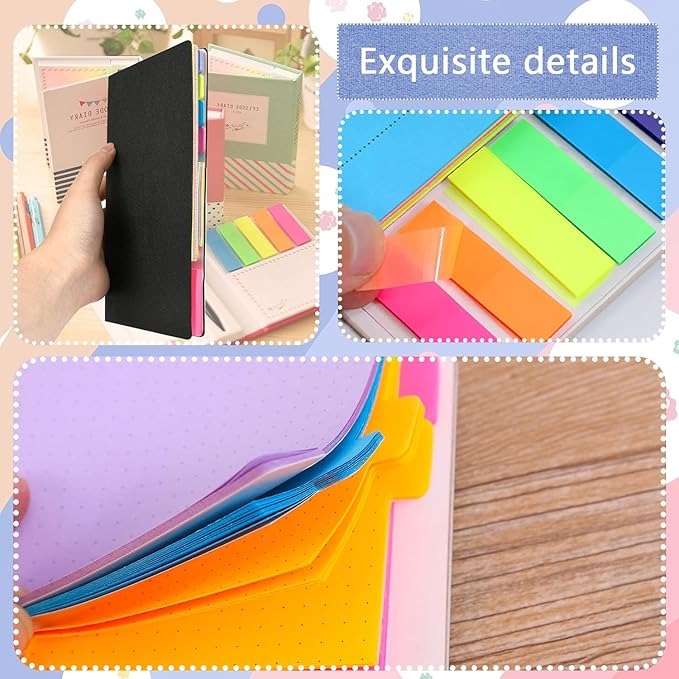 Sticky Notes Set, Sticky Notes Tabs, 710 Pack, Divider Sticky Notes, School Supplies, Office Supplies, Planner Sticky Notes, Sticky Note Dividers Tabs, Book Notes, Back to School Supplies (410pcs)