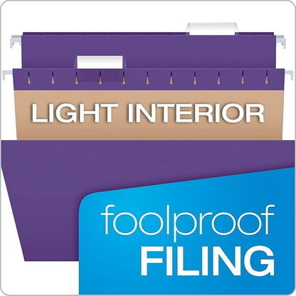 Pendaflex Recycled Hanging Folders, Legal Size, Violet, 1/5 Cut, 25/BX (81631)
