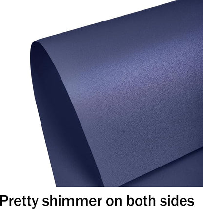 Navy Blue Shimmer Cardstock 8.5 x 11 Navy Blue Paper, Goefun 24 Sheets 80lb Card Stock Printer Paper for Christmas, Invitations, Certificates, Crafts, Card Making