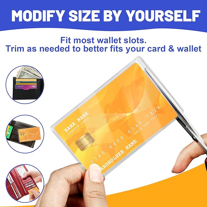 10 PCS Social Security Card Protector Sleeves/New Medicare Card Protector Sleeve/Credit Card Holder,31 Mil Soft Clear Plastic Card Sleeves, Waterproof SSN Card Protector