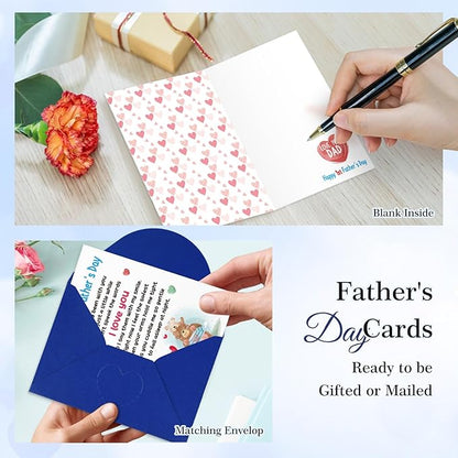 FaCraft Happy First Fathers Day Card for New Dad Dad to Be Expecting Fathers, 4 x 6 Happy 1st Fathers Day Gift Card with Envelope from Wife Daughter Son Baby Boy Girl(Cute Bear)