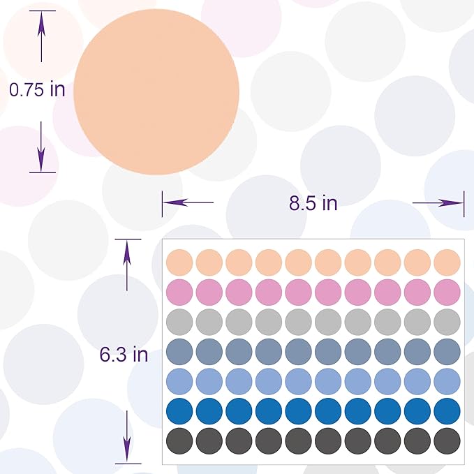 YSHIHE Garage Sale Stickers 3/4" Dot Stickers 7 Colored Price Stickers Color Coding Dot Labels,Yard Sale Price Stickers