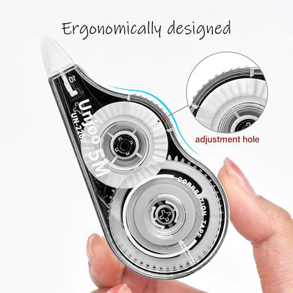 Correction Tape, Easy To Use Applicator for Instant Corrections, For school, Office (12pack, 5M/196" x 0.2", White)